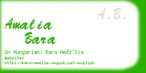 amalia bara business card